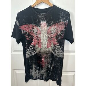 White Tag Premium Denim‎ Graphic T-Shirt Sword Wings Design Medium